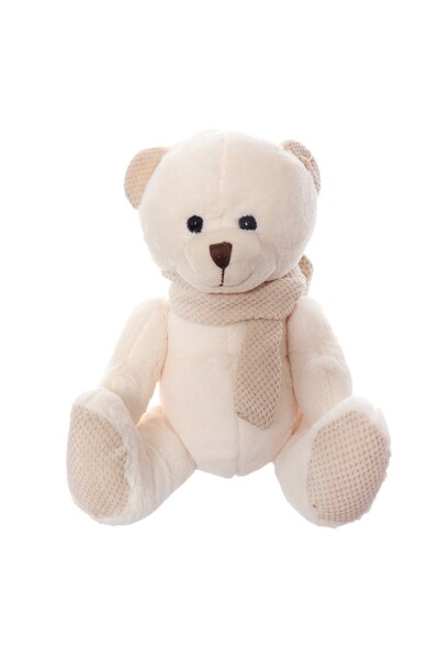 Recostore Ursulet de plus cu fular, 15 cm, crem, REC2071