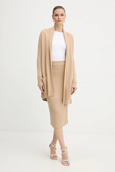 Armani Exchange Women's Belted Waist and Pocket Relaxed Fit Long Sleeve Ecru Cardigan Xw000766 Af13774-U1051