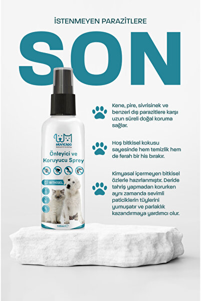 muvicado Kedi Köpek Bit Pire Kene Spreyi Parazit Böcek Haşere Kovucu Tüy Bakım Damlası 100 Ml