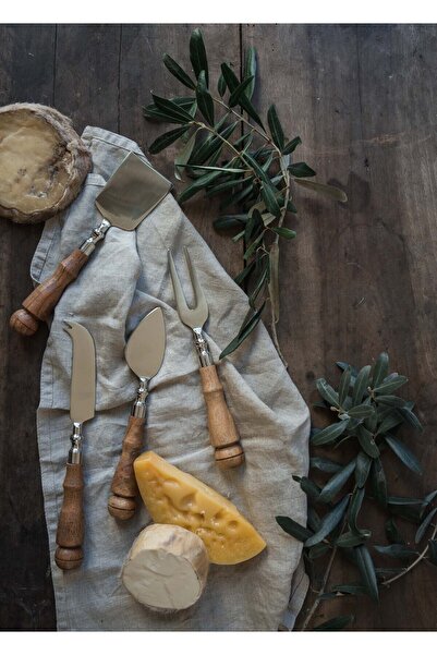 RİVO HOME DECOR Woody Cheese Serving Set 4 Pieces