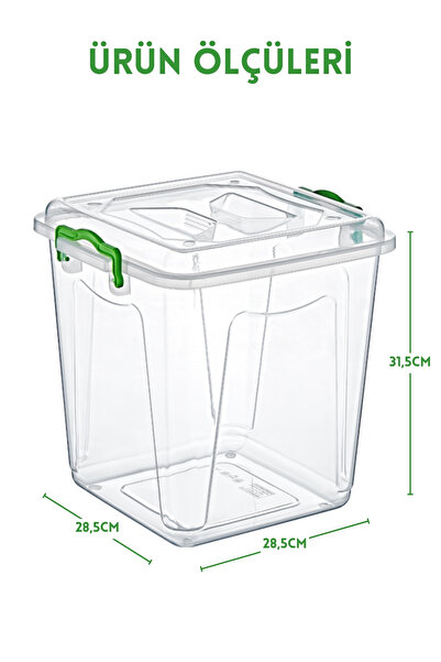 Nandy Home 2'li Set Kilit Kapaklı Elite Line Tablet, Deterjan Saklama Kutusu - Çok Amaçlı Saklama Kabı - 10Lt.