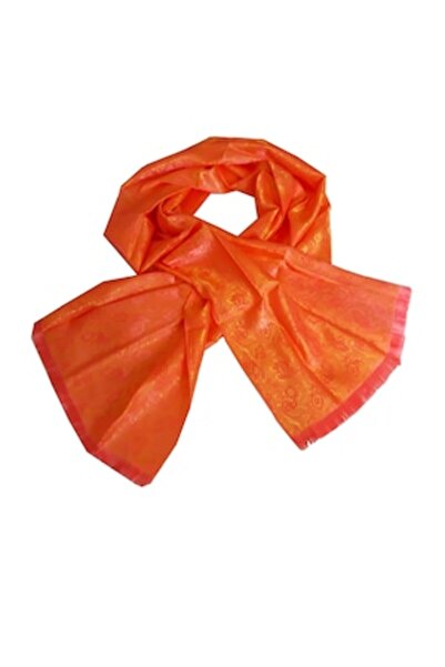 Lakshmi Luxury Oriental Silk Scarf, Orange, 160 x 60 cm