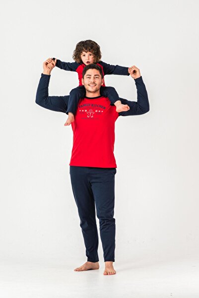 Mışıl Kids Family Kitchen Printed Men's Adult Pajama Set
