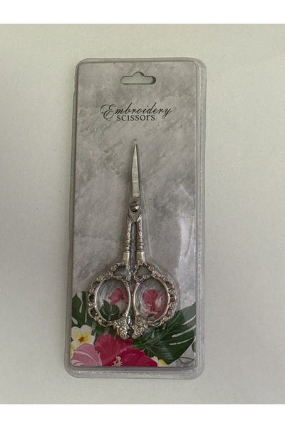 Süslü Makas Makas dekoratif nişan açılış kurdele kesme makası silver