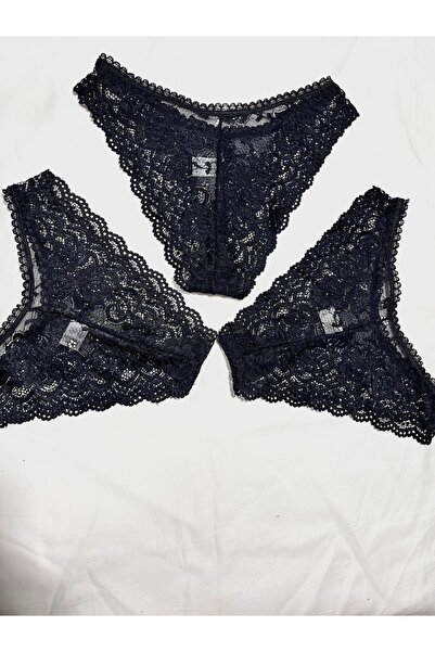 mendoza store Σετ εσώρουχα με δαντέλα σε μαύρο χρώμα, ρυθμιζόμενο, 3 τεμάχια