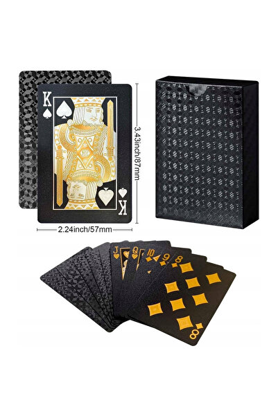 OEM Cărți de joc negre premium cu elemente aurii și cutie de lux – Ediție Poker