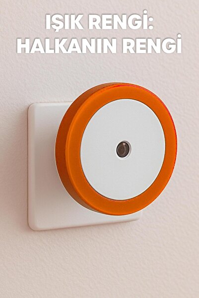 Venenon Yuvarlak Otomatik Gece Lambası Işığa Duyarlı Karanlık LDR Sensörlü Koridor Turuncu GC01