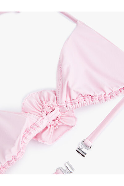 Koton Rose Applique Detailed Triangle Bikini Top
