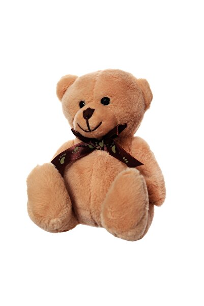 Recostore Ursulet de plus cu esarfa, 15 cm, maro, REC2077