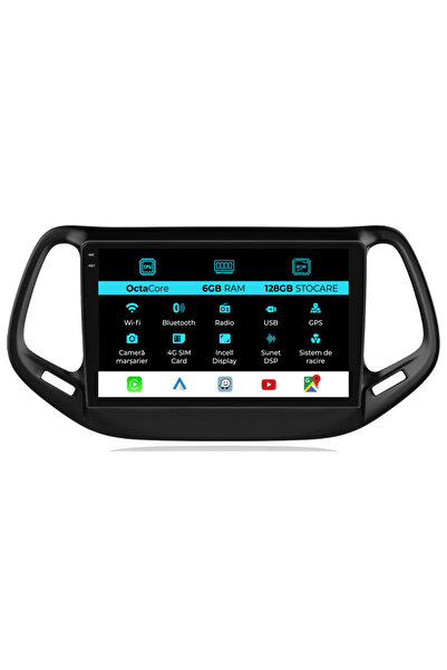 NavStore Dedicated Navigation Jeep Compass (2016-2020), 10Inch, 6Gb Ram, 128Gb Storage, Carplay