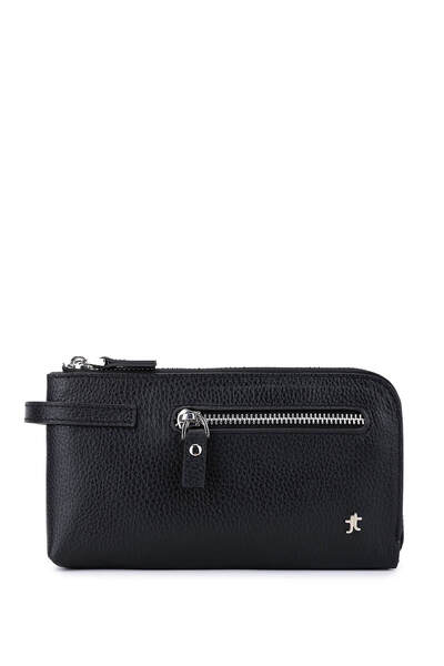 Tamer Tanca حقيبة يد فلوتر سوداء من الجلد الطبيعي للرجال