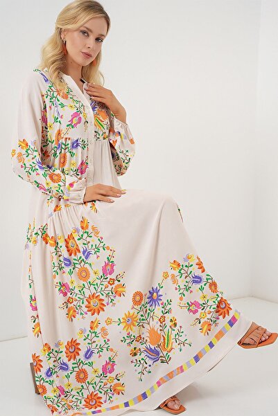 Hiccup Bdart Patterned V-Neck Maxi Dress
