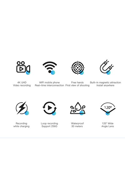 Tradeo Mini 4K/1080P WiFi Action Camera – Magnetic Clip, 30M Waterproof Case, Wide-Angle Sports Cam