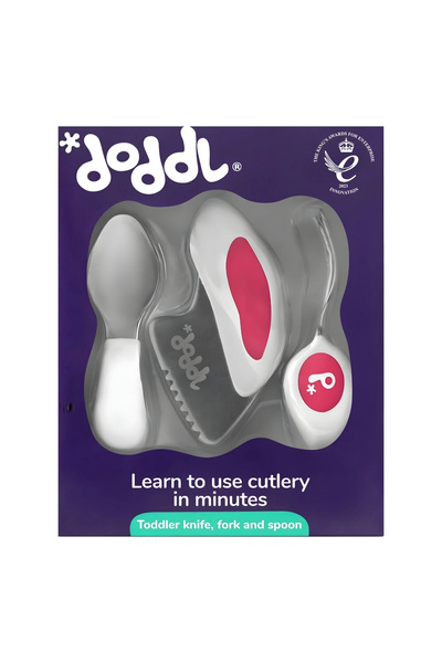 DODDL Çocuklar için Çatal Kaşık Bıçak Seti 1-5 Yaş - Magenta