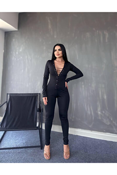 Pretty women's jumpsuit with drawstring