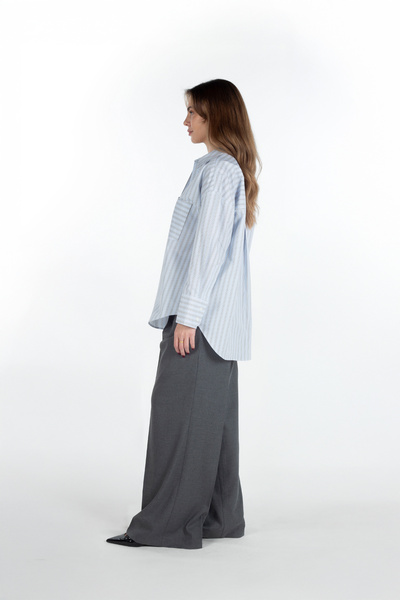 BarB Mila Blue Striped Oversized Women's Shirt