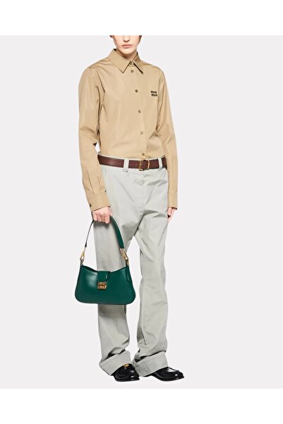 Miu Leather Hobo Bag