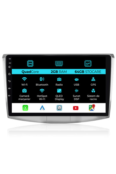NavStore Navigatie Dedicata Volkswagen Passat B6, B7, CC (2005 -2015),10Inch, 2Gb Ram, 64Gb Stocare, Carplay