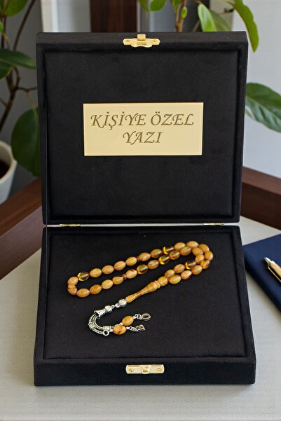 Tesbih Otağı Kişiye Özel Harfli Ateş Kehribar Tesbih – Premium Kutulu Hediye ...