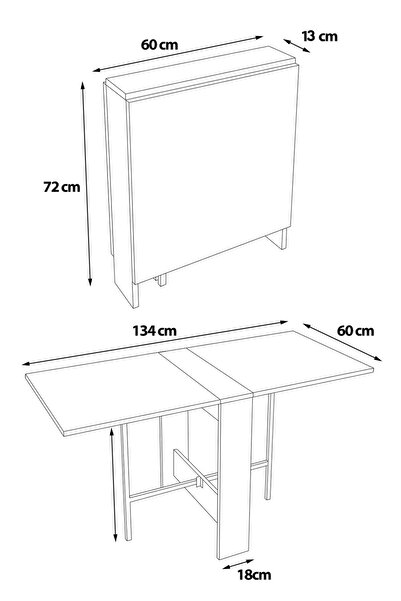 DEKORFİM Masa extensibila bucatarie - pliabila - living Flamingo, 134x60x72cm