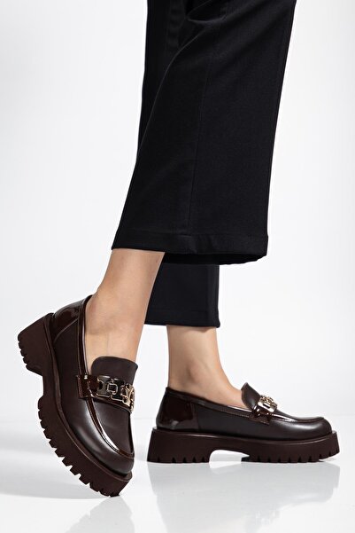 Dilimler Ayakkabı Women's Casual Daily Shoes Brown Synthetic Leather Accessories Light Sole