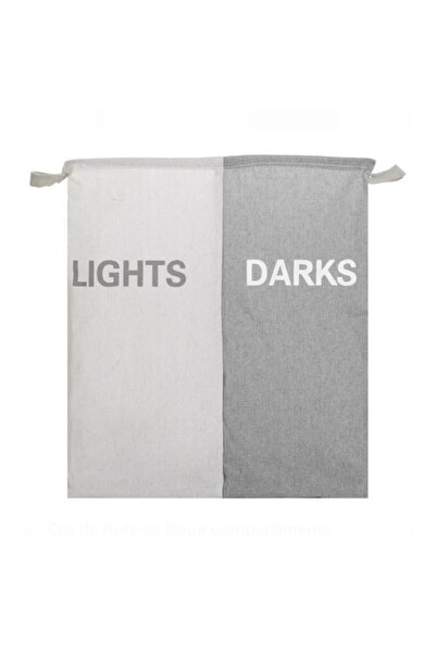 OEM Laundry basket with 2 compartments, open/close, 43x33x50 - 70L