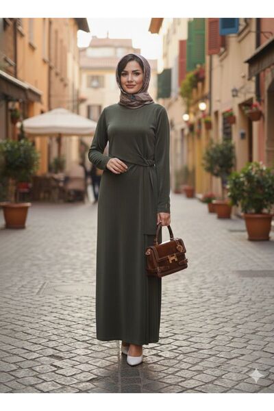 MISS DALIDA T26K-4027 YADAN KUŞAK DTYL. KUPRO ELBİSE