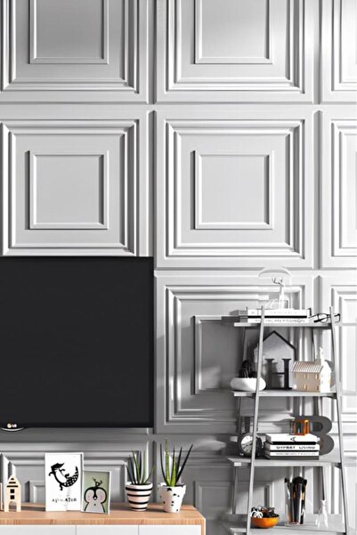 Renkli Duvarlar لوح جداري وسقوي ثلاثي الأبعاد مقاس 50 سم × 50 سم، قطعة واحدة، مصنوع من مادة ABS وPVC، متين وقابل للمسح، نموذج لوح زخرفي