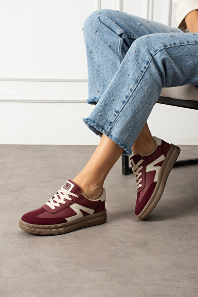 eformoda by emre yılmaz Burgundy Unisex Women's Casual Sneaker Soft-Soled Sports Shoes