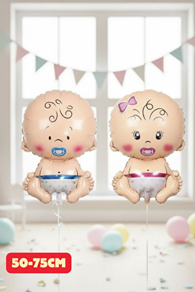 Baloncu Dede Kız ve Erkek Çocuk Folyo Balon Baby Shower Parti Cinsiyet Belirleme Partisi Malzemeleri Balonları