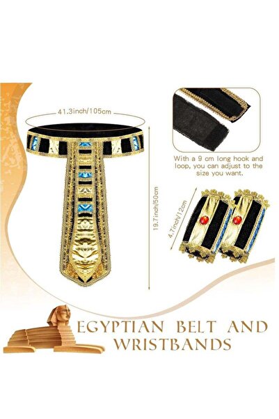 Generic 5-Piece Egyptian Queen Costume Set - Snake Headpiece, Belt, Collar & Wristbands (One Size)
