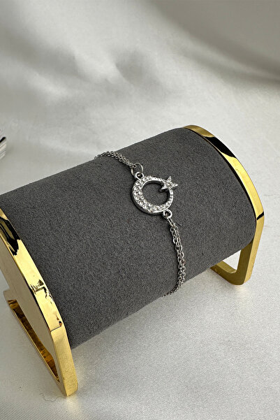 Modex Crystal Stone Embroidered Moon Star Bracelet (17+5cm)