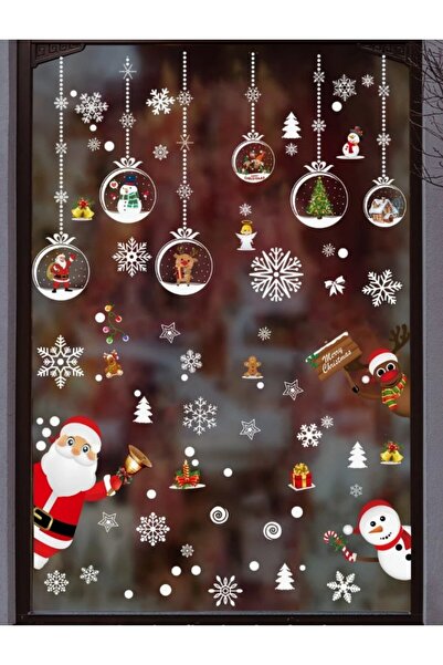 Inovius Christmas Sticker Santa Claus and Snowflakes 20x30 cm - 448163