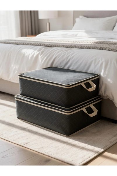 DEMİROĞLU EV TEKSTİL 3 Pieces of Top Quality Underbed Storage Box 60X45X22