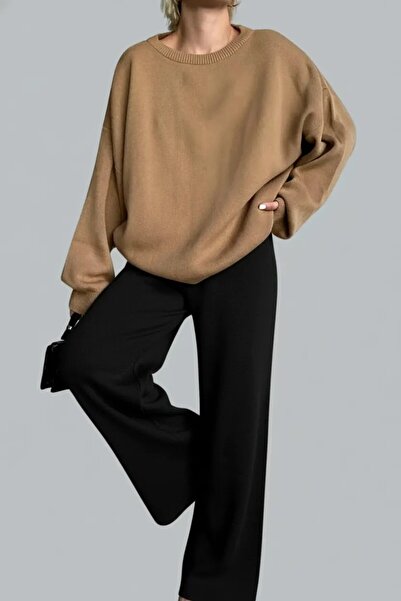 mefru Women's Basic Sweater Pants Top and Bottom Two-Piece Knitwear Set