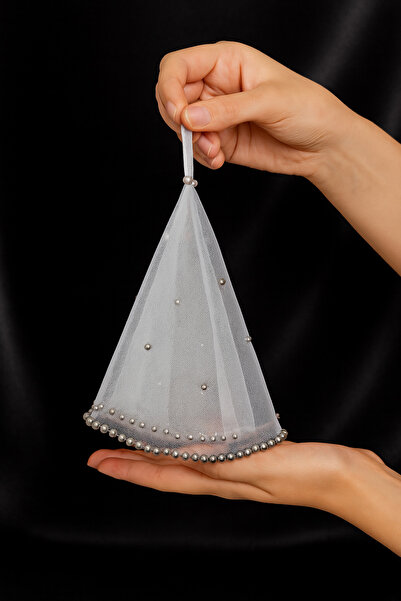 Leyli Kına Boncuk İşlemeli Şeritli GRİ Gelin Halay Mendili BRİDE NEDİME KINE ...