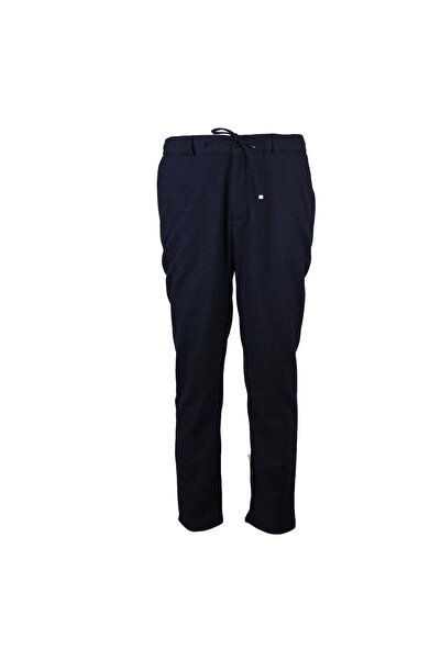 trender Navy Blue Men's Fabric Trousers Ek21347