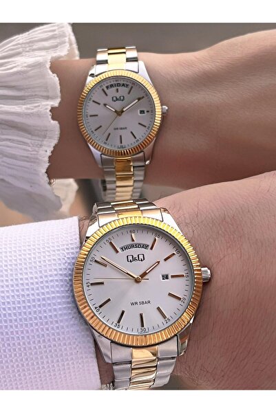 Q&Q Steel Cord 2 Years Warranty 3 Atm Water Resistant Wristwatch Special for Lovers and Couples Qq.Cf001.3