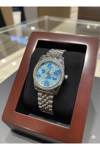 Feronnucci ساعة يد نسائية من الفولاذ متعددة الألوان مع قرص مرصع بأحجار الزركو...