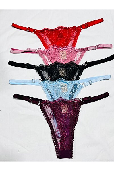 mendoza store Набір трусиків з регульованою тангкою з мереживом у 5 кольорах