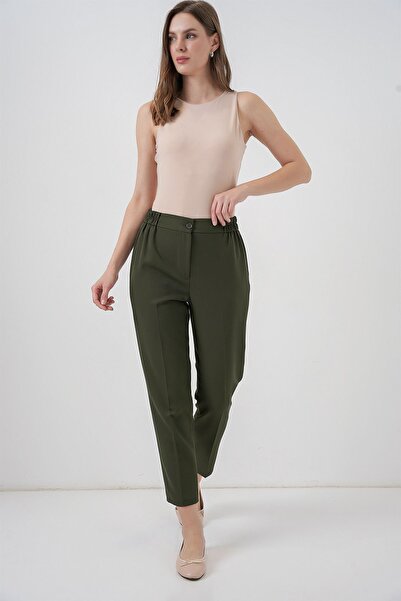 Hiccup Bdart Buttoned High Waist Fabric Pants