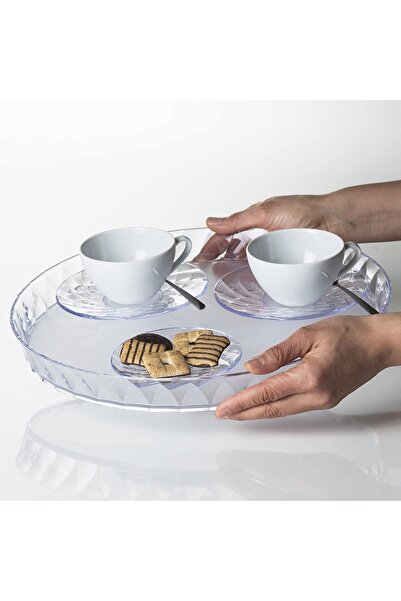 Omada Kitchen platters -- Cake platter with lid DIAMOND ø 36 X h 16.5 cm - transparent