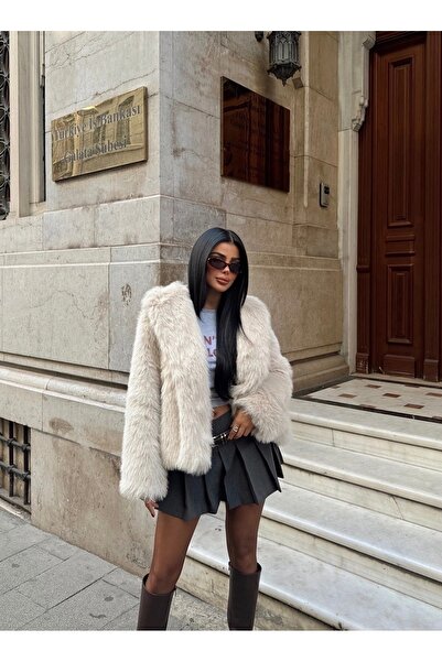 DEV LINE Blană Artificială Albă Elegantă