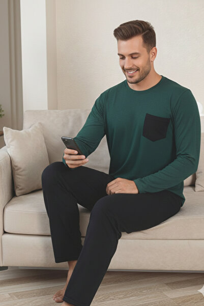 ELİTOL Σετ ανδρικής πιτζάμα από βαμβακερό Soft Touch