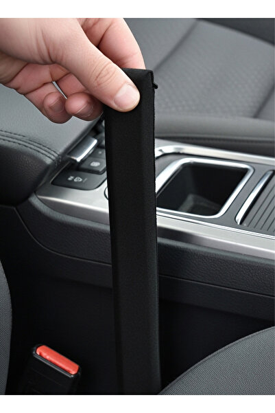 Generic Universal Car Seat Gap Filler Strip – Anti-Leak Armrest Box Plug, Detachable & Washable (Black)