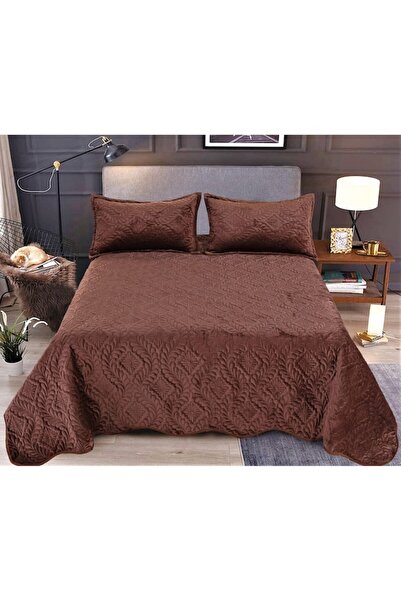 Unicorn Concept Bedspread set, C08, quilted, 3 pieces, 220x240cm, Dark Brown