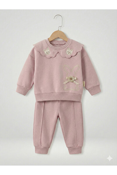 Selvira Baby Tracksuit Set |   Embroidered 3 Thread Ş Fleece-Lined Children's...