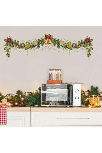 Inovius Sticker/Autocolant Craciun Ramura de pin decorata 23x90cm - 544446