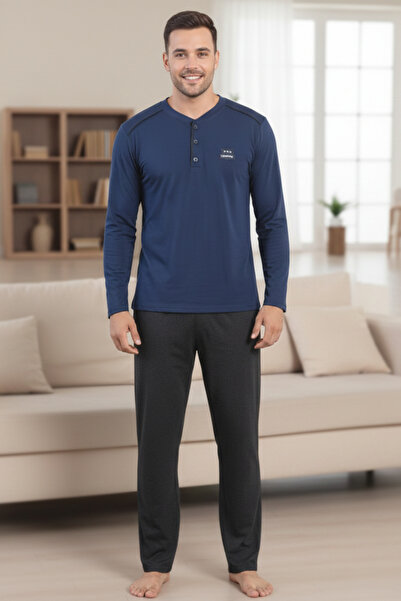 ELİTOL Σετ ανδρικής πιτζάμα από βαμβακερό Soft Touch