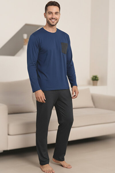 ELİTOL Σετ ανδρικής πιτζάμα από βαμβακερό Soft Touch